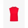 Me And Em And Em Womens True Scarlet Red Responsible Round-neck Stretch-wool Blend Vest In Multi