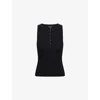 Me And Em And Em Womens Ultimate Ribbed Stretch-cotton Top Black