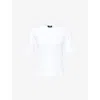 Me And Em And Em Womens Bright White Ultimate Round-neck Cotton-rib T-shirts In White