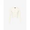 Me And Em And Em Womens Vanilla Ultimate Stretch Rib-knit Cotton Cardigan In White