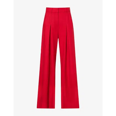 Me And Em And Em Womens Very Wide-leg Woven Trousers Scarlet Red