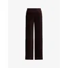 Me And Em And Em Womens Warm Chocolate Fluid Velour-cord Palazzo Trousers In Black