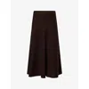 Me And Em And Em Womens Warm Chocolate Melan Felted Knitted Merino-wool Maxi Skirt In Brown