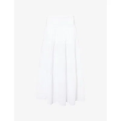 Me And Em And Em Womens Cheesecloth Tiered Cotton Maxi Skirt White