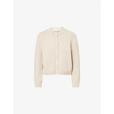 Me And Em Womens  Boxy-fit Button-through Cotton-knit Cardigan