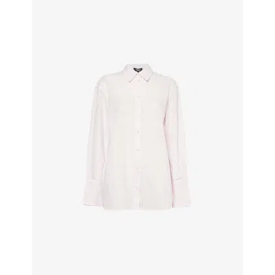 Me And Em Womens Candy Floss Pink Relaxed-fit Cotton-poplin Shirt