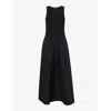 ME AND EM ME AND EM WOMEN'S BLACK KNITTED-TOP CONTRASTING STRETCH-COTTON MAXI DRESS