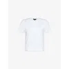 ME AND EM ME AND EM WOMEN'S BRIGHT WHITE ROUND-NECK CROPPED COTTON-JERSEY T-SHIRT