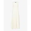 ME AND EM ME AND EM WOMEN'S CREAM SCALLOPED-LACE SLEEVELESS COTTON-KNIT MAXI DRESS