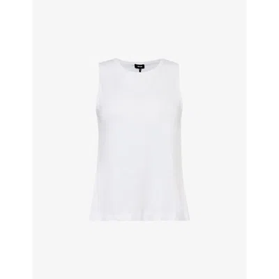 Me And Em Womens Fresh White Marl-weave Sleeveless Cotton-jersey Top