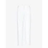 ME AND EM ME AND EM WOMEN'S FRESH WHITE TUX SLIM-LEG MID-RISE STRETCH-WOVEN TROUSERS