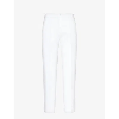 Me And Em Womens Fresh White Tux Slim-leg Mid-rise Stretch-woven Trousers