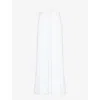 ME AND EM ME AND EM WOMEN'S FRESH WHITE TUX WIDE-LEG MID-RISE STRETCH-WOVEN TROUSERS