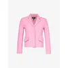 ME AND EM ME AND EM WOMEN'S PERFECT PINK FLAP-POCKET COTTON AND RECYCLED-POLYESTER-BLEND BLAZER