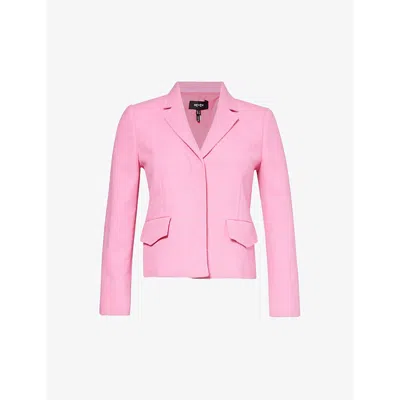 Me And Em Womens Perfect Pink Flap-pocket Cotton And Recycled-polyester-blend Blazer