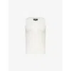 Me And Em Womens Ribbed Round-neck Cashmere Vest Light Cream In Light Cream