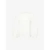 Me And Em And Em Womens Balloon-sleeve Relaxed Cotton Blouse Soft White