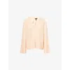 Me And Em And Em Womens Peach Sorbet Cloud V-neck Wool, Cashmere And Silk Jumper In Peach Sorbet