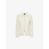 Me And Em And Em Womens Ivory Contoured Layering Textured Stretch-woven Jacket In Neutral