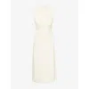 Me And Em And Em Womens Ivory Day To Evening Sleeveless Stretch-woven Midi Dress In White