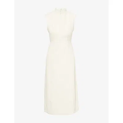 Me And Em And Em Womens Ivory Day To Evening Sleeveless Stretch-woven Midi Dress In White