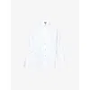 Me And Em And Em Womens White Forever Curved-hem Cotton-blend Shirt In White