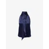 Me And Em Womens  Halterneck Tie Silk Top In Blue