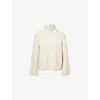 Me And Em And Em Womens Pale Oatmeal High-neck Relaxed-fit Bouclé Wool-blend Jumper In Neutral
