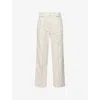 Me And Em And Em Womens Cream Multi High-rise Straight-leg Cotton-blend Trousers In Cream Multi