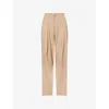 Me And Em And Em Womens Pale Camel High-rise Wide-leg Stretch-woven Trousers