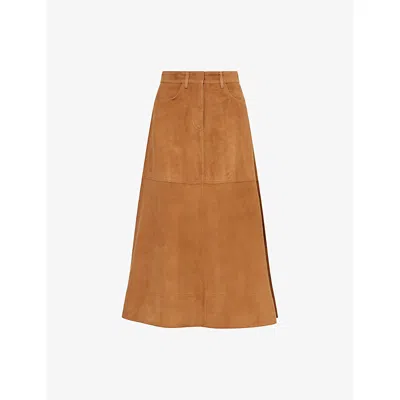 Me And Em Womens  Luxe A-line Suede Midi Skirt