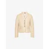 Me And Em And Em Womens Pale Tan Luxe Fitted Leather Jacket In Neutral