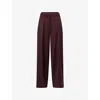 Me And Em And Em Womens Luxe Wide-leg Stretch-wool Blend Trousers Bordeaux In Burgundy