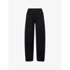 Me And Em And Em Womens Black Milano Wide-leg Wool And Cotton Trousers In Black