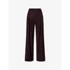 Me And Em And Em Womens Bordeaux Red Pleated Wide-leg Wool-blend Trouser In Burgundy