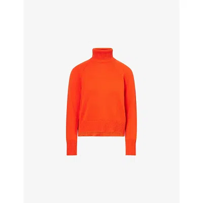 Me And Em Womens  Raglan-sleeve Detachable-snood Cashmere Jumper In Red