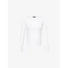 Me And Em And Em Womens Bright White Regular-fit Long-sleeve Cotton-jersey T-shirt In Bright White