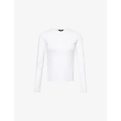Me And Em And Em Womens Bright White Regular-fit Long-sleeve Cotton-jersey T-shirt
