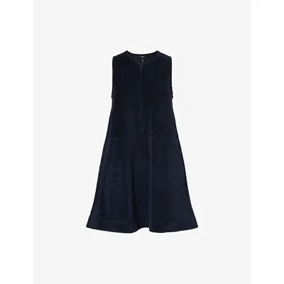 Me And Em And Em Womens Navy Regular-fit Tiered Cotton-blend Terry Mini Dress