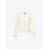 Me And Em And Em Womens Cream Relaxed-fit Classic-collar Cashmere Shirt Xs In Red
