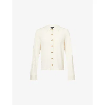 Me And Em And Em Womens Cream Relaxed-fit Classic-collar Cashmere Shirt Xs In Red