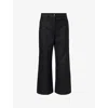 Me And Em And Em Womens Black Relaxed-fit Crop-leg Stretch-woven Trousers In Black