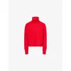 Me And Em And Em Womens True Scarlet Red Relaxed-fit Snood Cashmere Jumper In Red