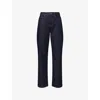 Me And Em And Em Womens Rinse Wash Relaxed-fit Straight-leg Denim Jeans In Blue