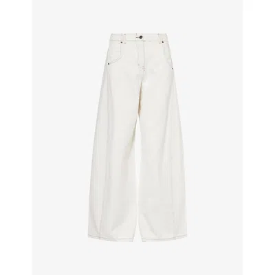 Me And Em Womens  Relaxed-fit Wide-leg Denim Jeans