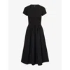 Me And Em And Em Womens Ribbed-top Stretch-cotton Jersey Midi Dress Black In Black