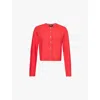 Me And Em Womens Bright Berry Round-neck Long-sleeve Alpaca-blend Knit Cardigan In Bright Berry