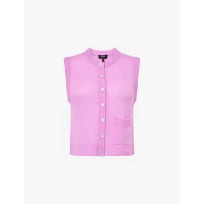 Me And Em And Em Womens Round-neck Wool, Silk And Cashmere Vest Electric Lilac