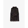 Me And Em And Em Womens Black Sequin-embellished Sleeveless Shell Top In Black