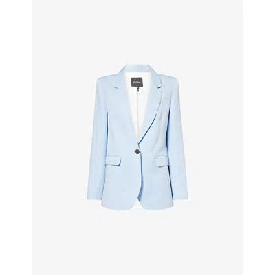 Me And Em And Em Womens Sky Blue Sharp Shoulder Cotton And Linen Jacket